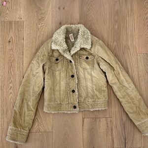 Vintage Abercrombie and Fitch Corduroy Tan and cream jacket